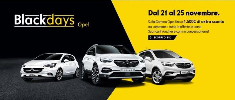 Black Friday Opel: fino a 1.500 di sconto