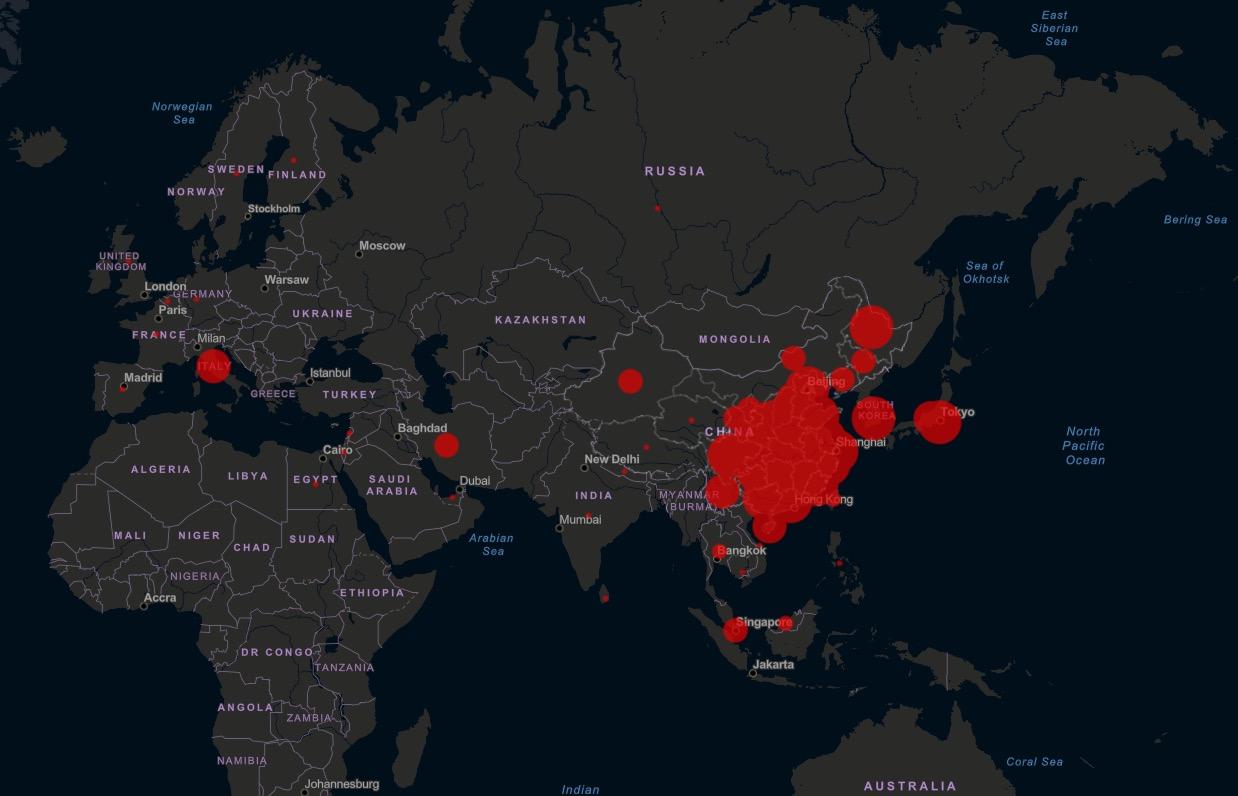 mappa del coronavirus