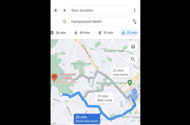 google maps percorsi bici