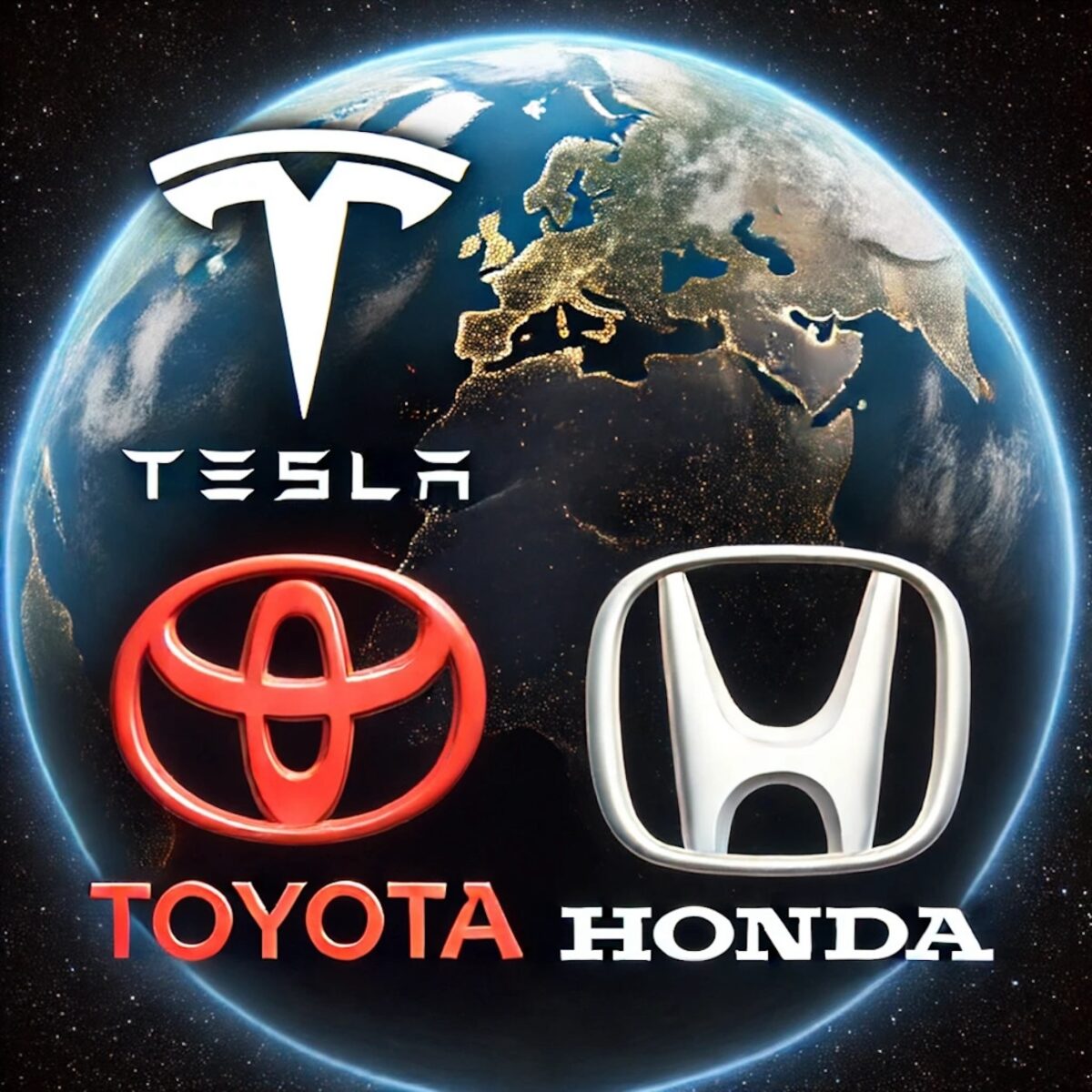 loghi tesla toyota honda