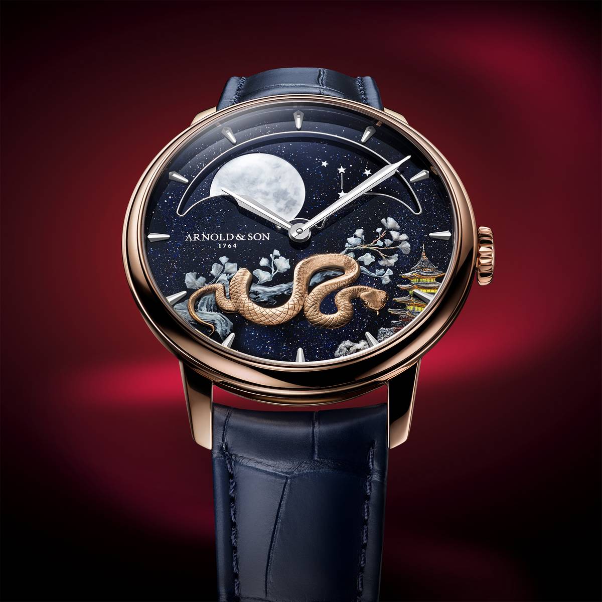 Arnold & Son Perpetual Moon 41.5 Red Gold